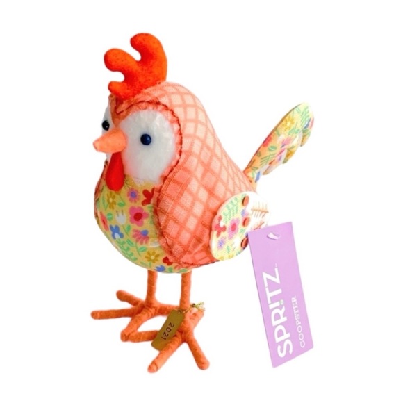 Spritz Other - NWT Spritz Coopster Easter Rooster Chicken Decor Orange Floral Bird Cottagecore